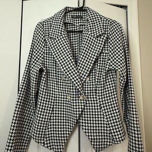 SHEIN Monochrome Houndstooth Blazer